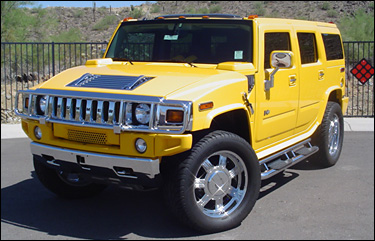 Watford Yellow H2 Hummer Hire