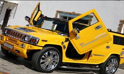 Watford Baby Yellow Hummer hire